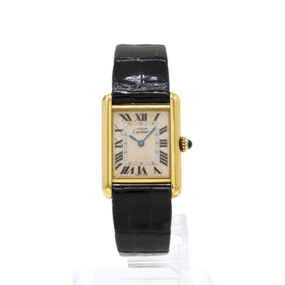 Cartier Must Tank Acquarino Pink Shell Dial Sv925 Gp Watch Women