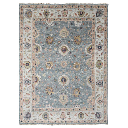 8'9"X12' Nimbus Gray Oushak Design Supple Wool Hand Knotted Oriental Rug