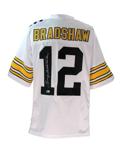 Terry Bradshaw Hof Signed White Custom Football Jersey Steelers Beckett 186190