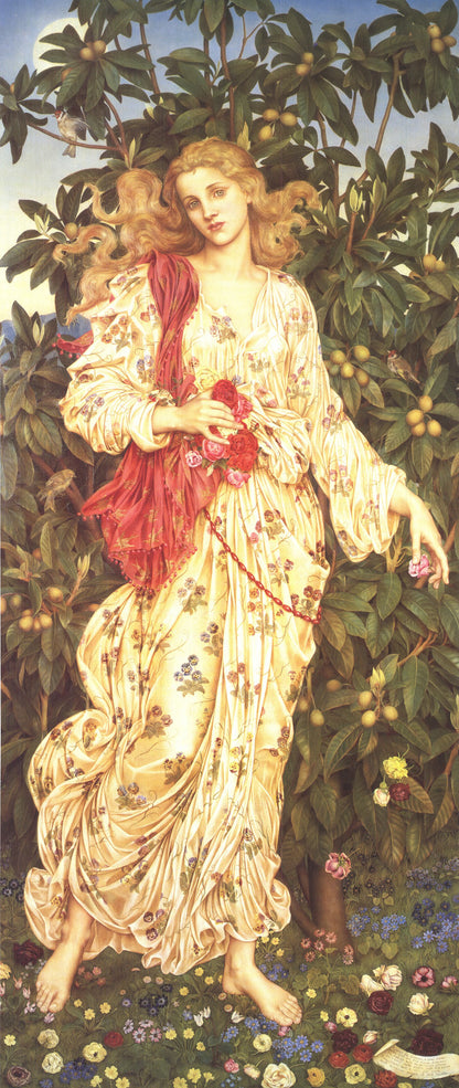 Romanticism EVELYN DE MORGAN Flora 39.5" x 19.75" Offset Lithograph 1994