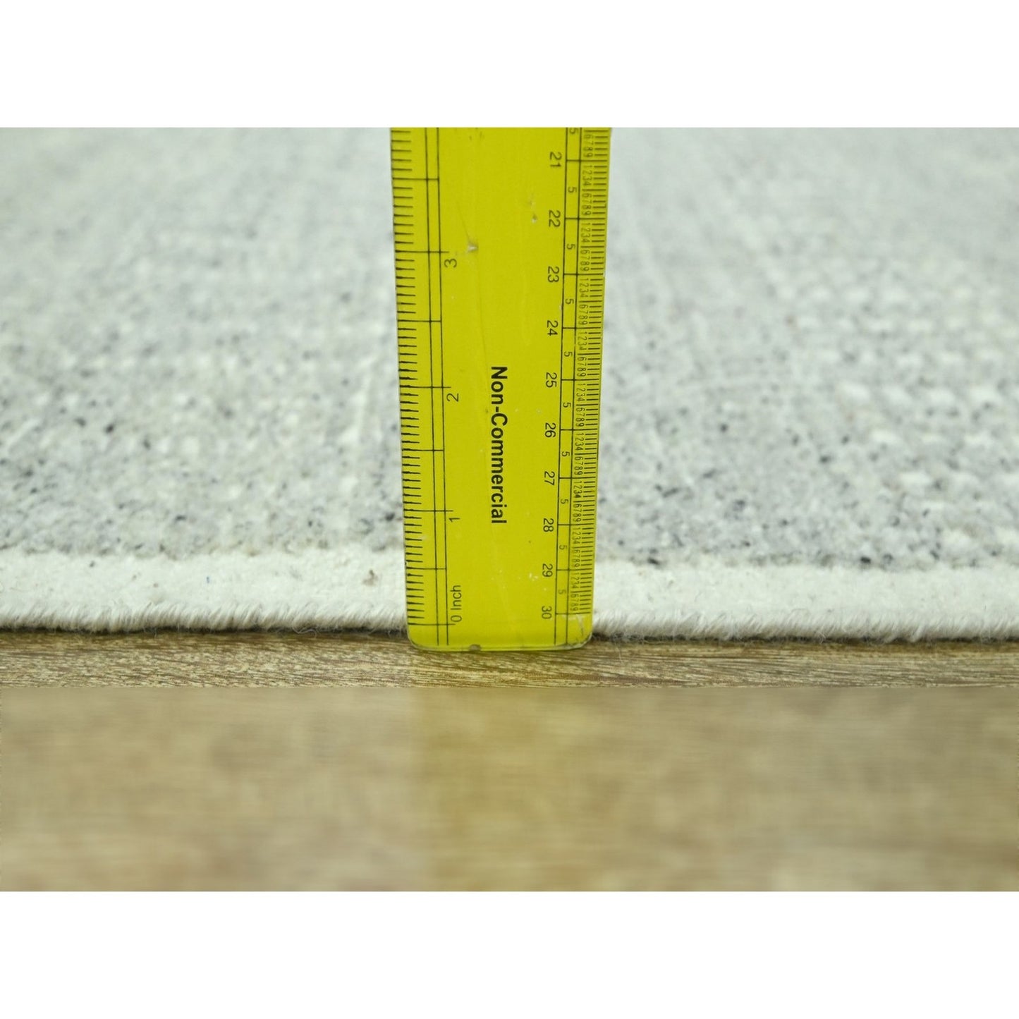 2'7"X10'3" Gray Hand Knotted Rug Wool Oxidized Grass Design Runner