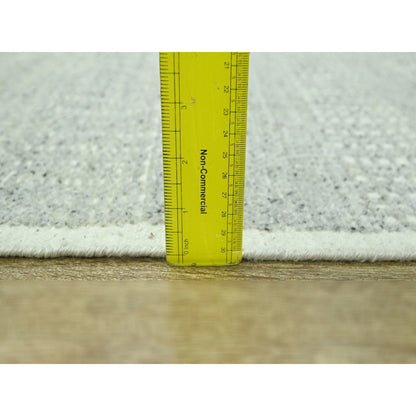 2'7"X10'3" Gray Hand Knotted Rug Wool Oxidized Grass Design Runner