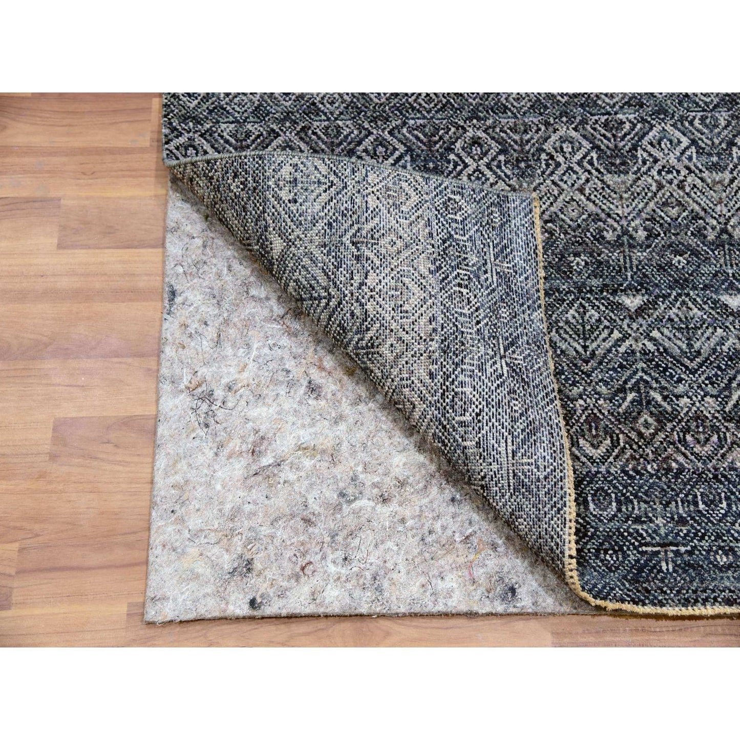 2'6"X12'2" Coventry Gray Hand Knotted Kohinoor Herrita Wool Runner Rug
