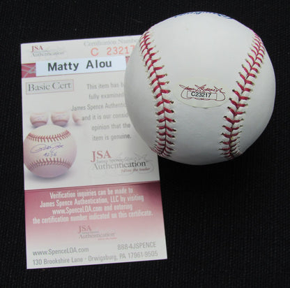 Matty Alou Signed/Auto Yankees 100Th Oml Baseball Jsa 186862