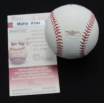 Matty Alou Signed/Auto Yankees 100Th Oml Baseball Jsa 186862