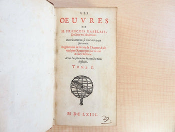 Francois Rabelais 1663 Les Oeuvres De M. Francois Rabelais Amsterdam First