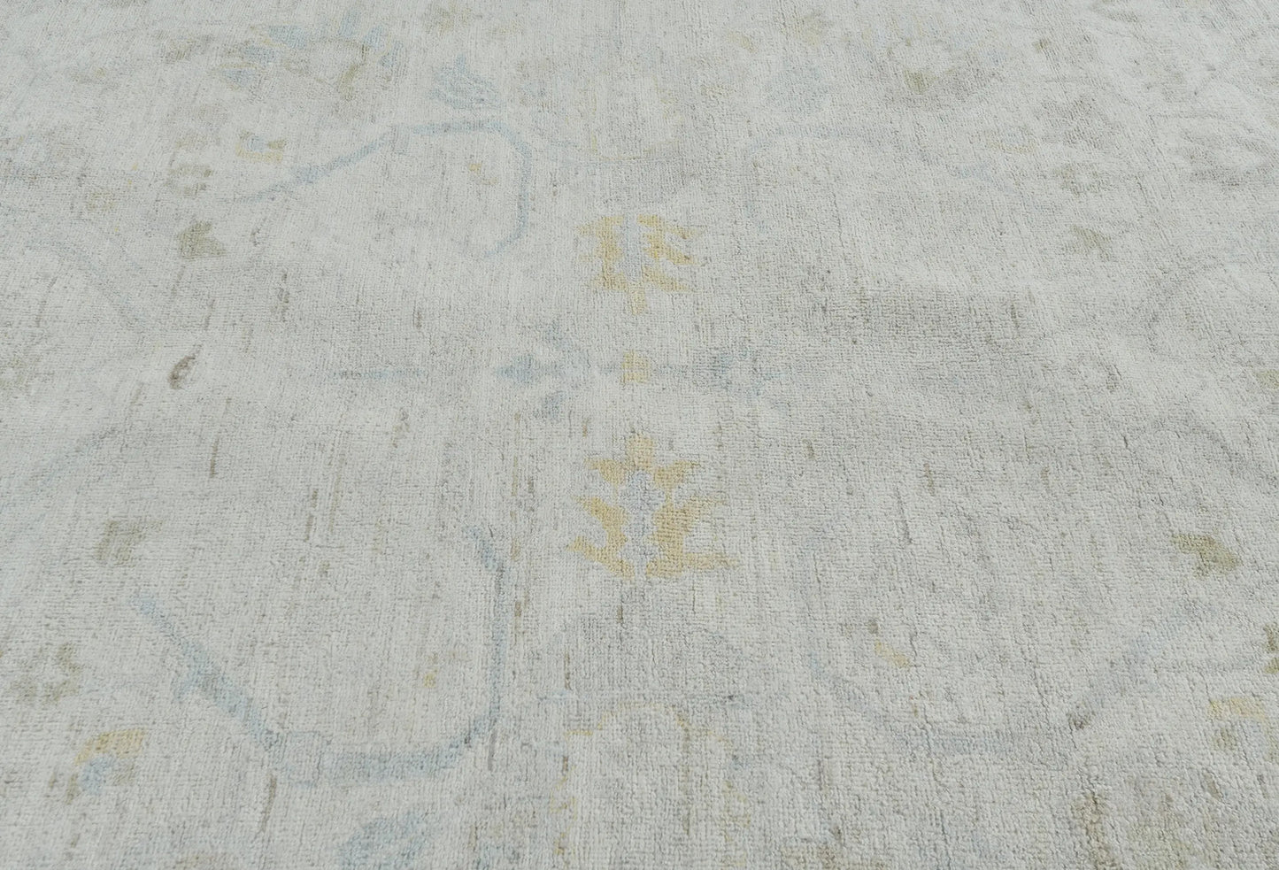 Handspun Wool Oushak Rug Muted Floral Design Bedroom Oriental Carpet 9X12 ft