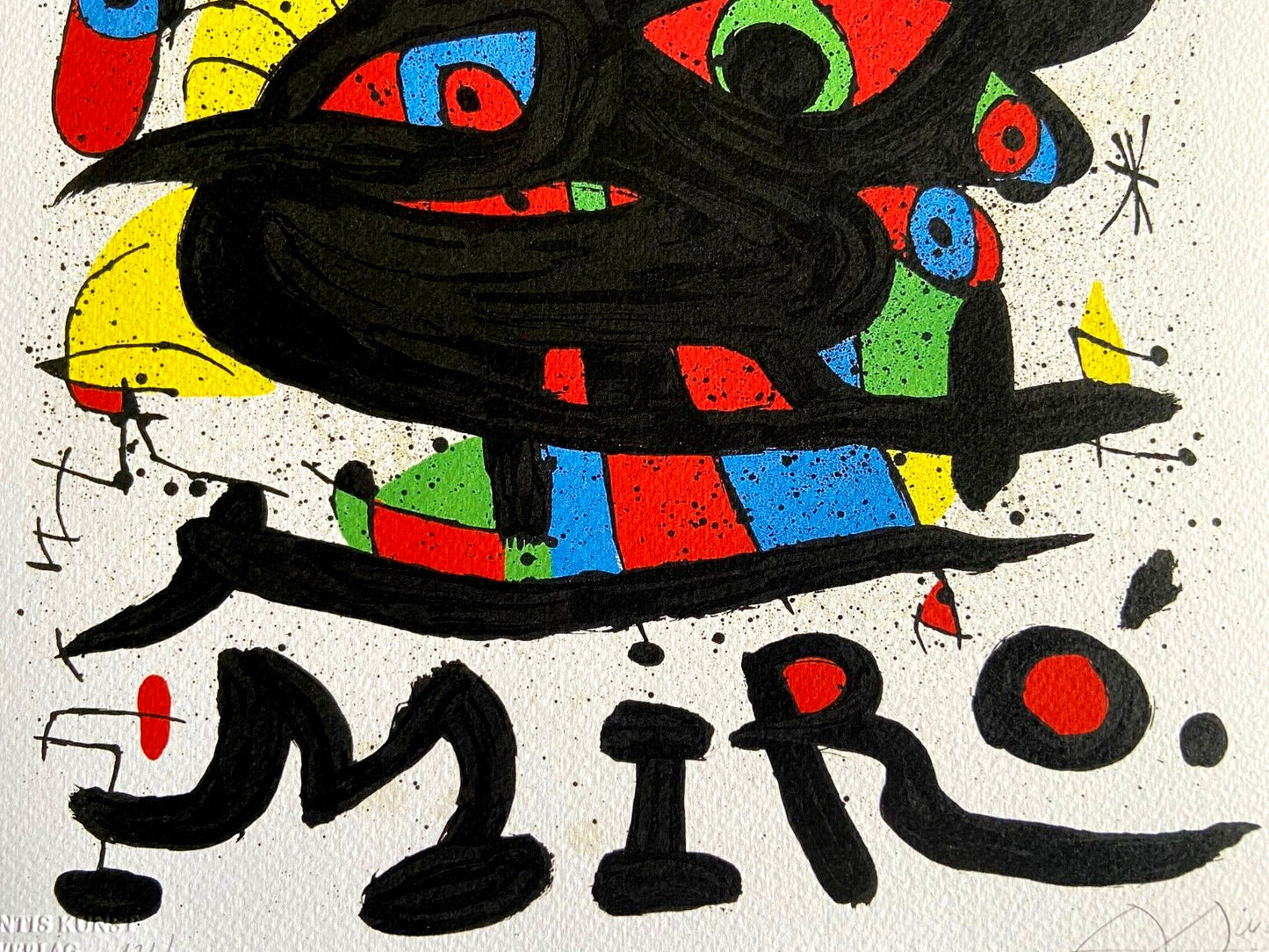 Joan Mir Lithograph Coa Signed Op Certified Numbered Limited