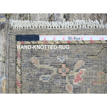 2'8"X5'9" Brown Angora Oushak Floral Pattern Hand Knotted Wool Runner Rug