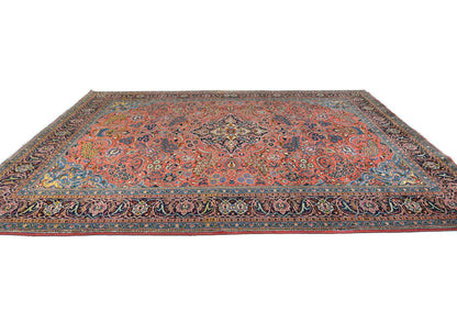 Hand-Knotted Vintage Oriental Rug Floral Classic