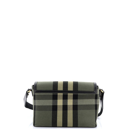 Burberry Note Crossbody Bag Check Canvas And Leather Medium