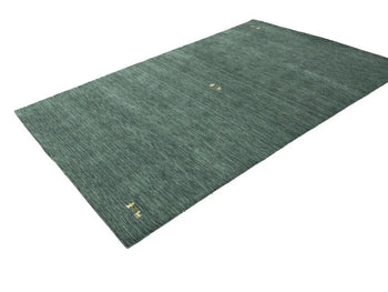Handmade Dark Green Gabbeh Modern Rug Tribal
