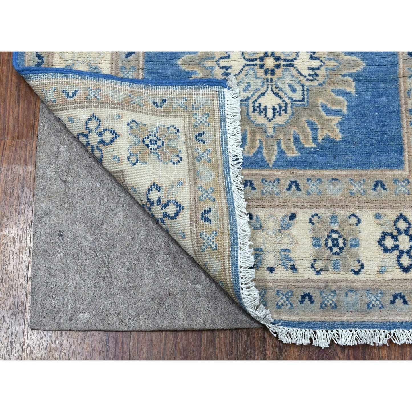 2'6"X9'7" Vintage Look Kazak Wool Tribal Design Hand Knotted Runner Rug