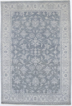 5X8 Ft Hand-Knotted Wool Area Rug Muted