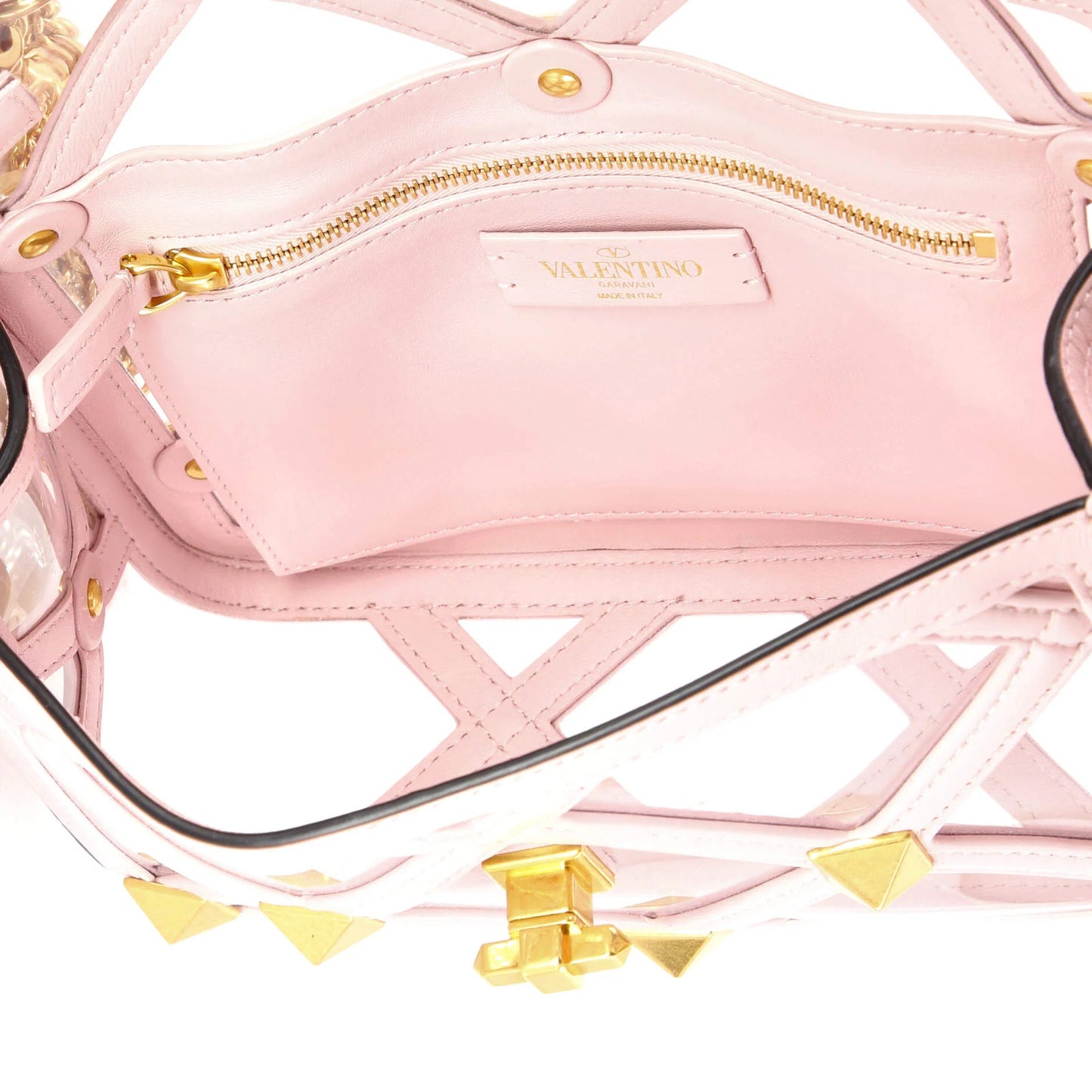 Valentino Garavani Roman Stud Flap Bag Quilted Pvc With Leather Medium