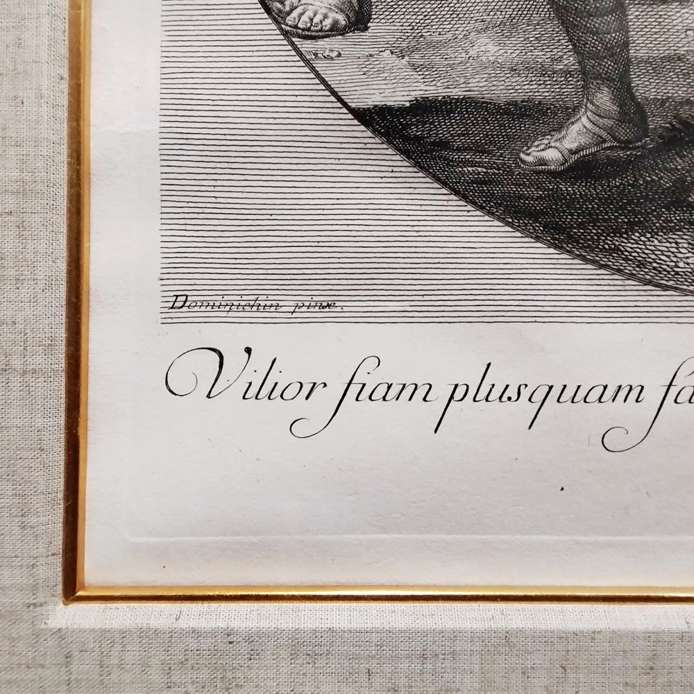 Jakob Frey After Domenichino 18Thc Engraving "Davids Victory" Antique Baroque P