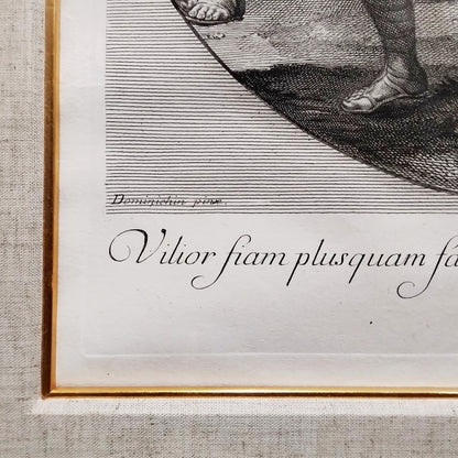 Jakob Frey After Domenichino 18Thc Engraving "Davids Victory" Antique Baroque P