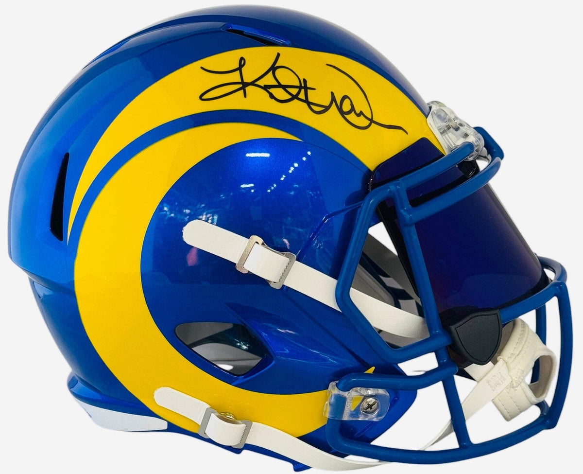 Kurt Warner Autographed Rams Helmet Full Size Beckett Witness
