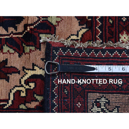 2'10"x18'10" Red Afghan Khamyab Shiny Wool Hand Knotted XL Runner Rug