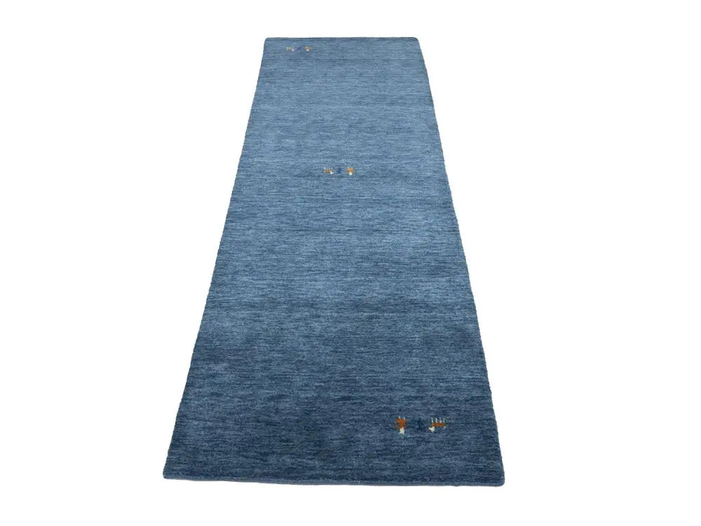 2'6x7'11 Steel Blue Contemporary Tribal 3X8 Gabbeh Runner Rug Modern Wool