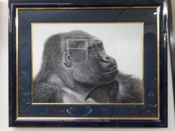 Charles Lynn Bragg - Gorilla Unique Original Acrylic Painting Signed Framed