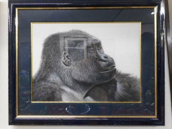 Charles Lynn Bragg - Gorilla Unique Original Acrylic Painting Signed Framed