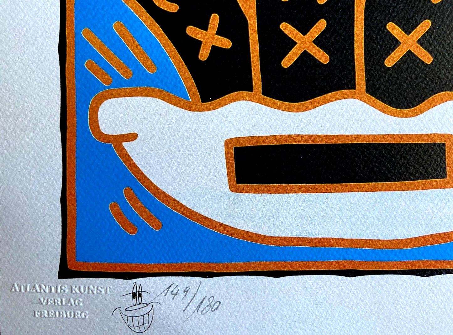 Keith Haring Lithograph Coa Signed In Pen Numbered In Pencil Stamp