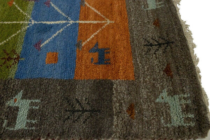 Modern Multicolored Pictorial Tribal Gabbeh Rug