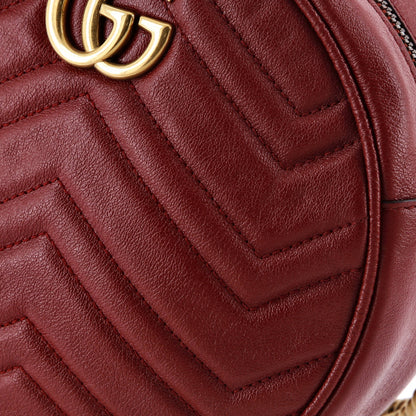 Gucci Gg Marmont Round Shoulder Bag Matelasse Leather Mini