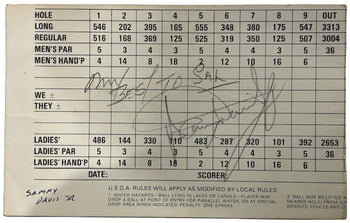 Sammy Davis Jr Autographed Golf Club Scorecard (Jsa)