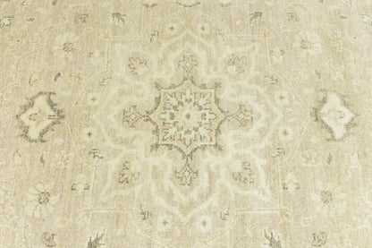 Handmade Transitional Round Oriental Rug Floral