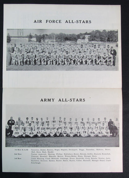 1958 Rice Bowl Air Force Vs. Army Military Football Game Program At Tokyo, Japan