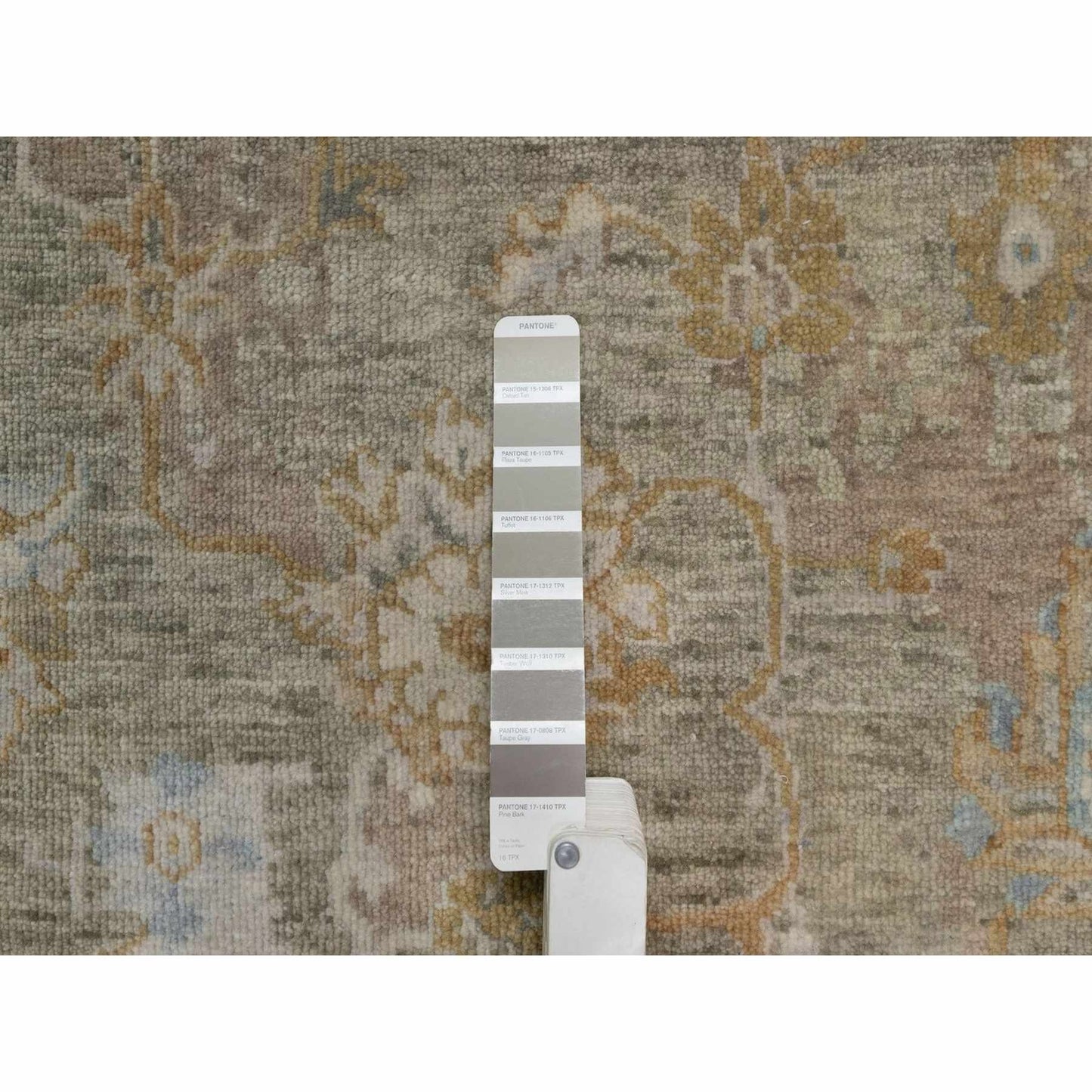 2'x3' Brown Broken Pattern Oushak Design Pure Wool Hand Knotted Mat Rug