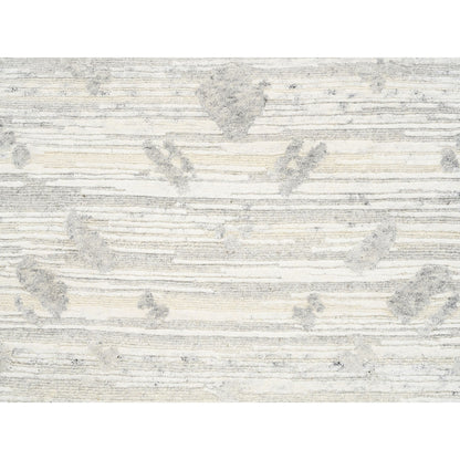 2'7"X12' Hand Spun Undyed Natural Wool Modern Ivory Runner Rug