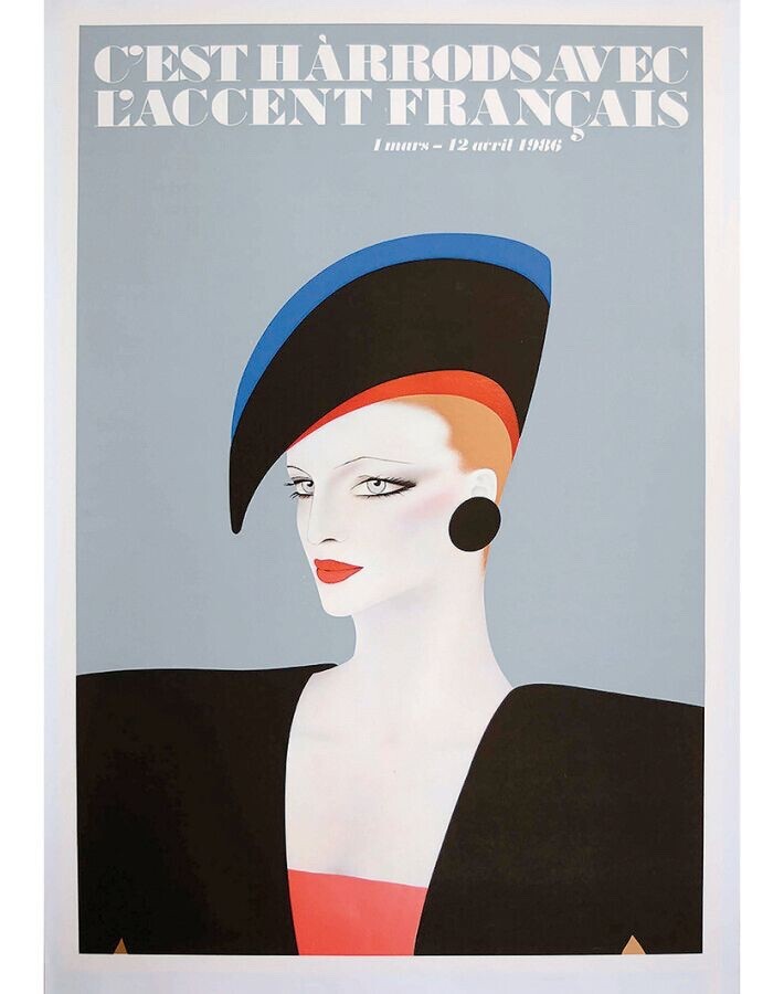 Francais Accent Avec Harrods Poster Razzia Original Serigraph Rare 1986