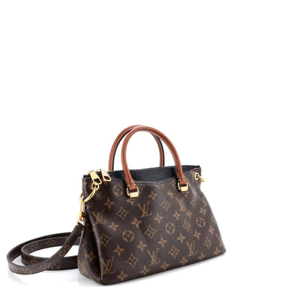 Louis Vuitton Pallas Tote Monogram Canvas With Leather Bb