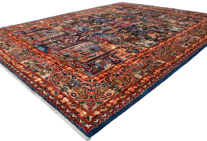 One-Of-A-Kind Semi-Antique Oriental Rug Navy Blue