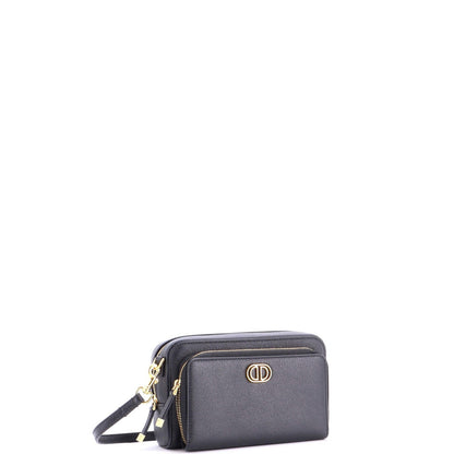 Christian Dior Caro Double Pouch Crossbody Bag Leather