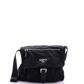 Prada Buckle Messenger Bag Tessuto Small