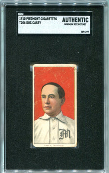 1910 Piedmont Cigarettes T206 Doc Casey Sgc Authentic