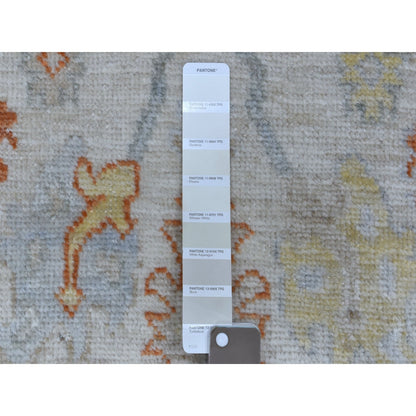 2'8"X15'8" Hand Knotted Ivory Angora Oushak Pure Wool Xl Runner Rug