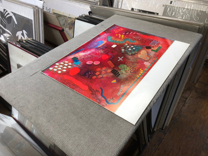 Robert Natkin Untitled " Poster Abstract Multicolor, Red