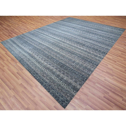 12'1X15'1" Network Gray Wool Hand Knotted Kohinoor Herat Oversized Rug