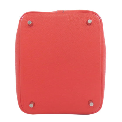 Clemence HERMES Picotin Lock MM SilverHardware Handbag Taurillon