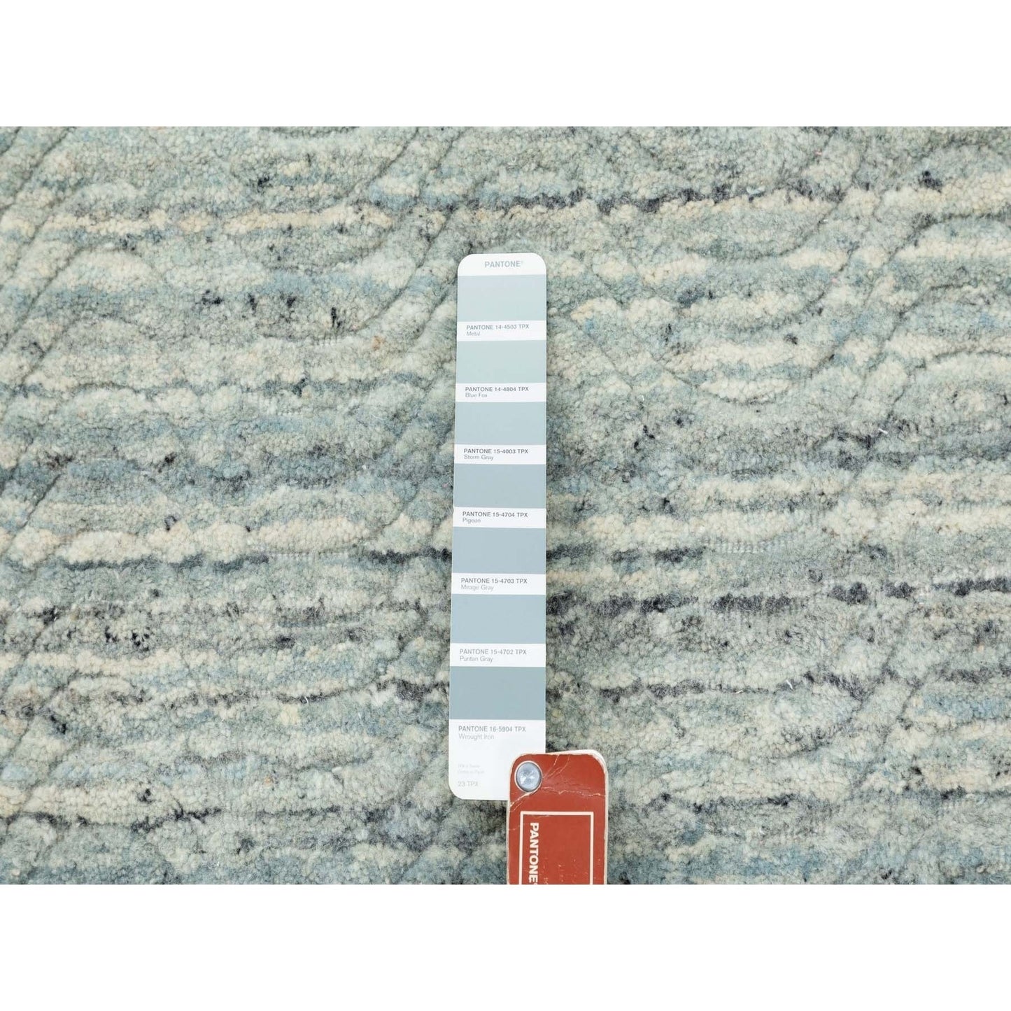 10'X10' Green Hand Loomed Variegated Organic Wool Oriental Round Rug