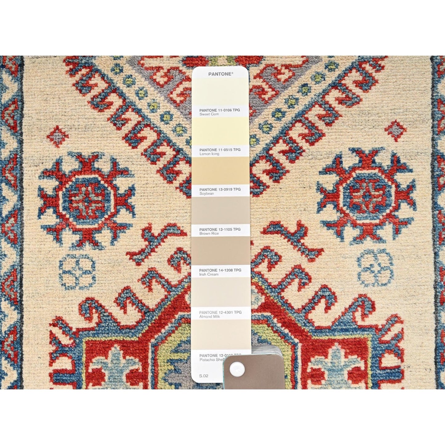 2'7"x15'10" Ivory Kazak Geometric Design Rug Hand Knotted Wool XL Runner