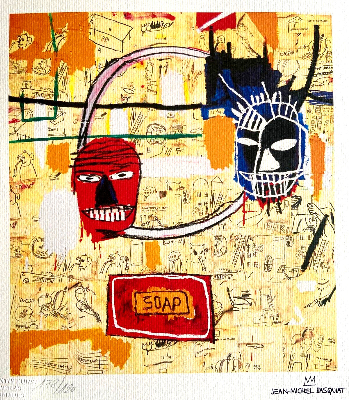Jean-Michel Basquiat Lithograph Coa Signed Numbered By Hand