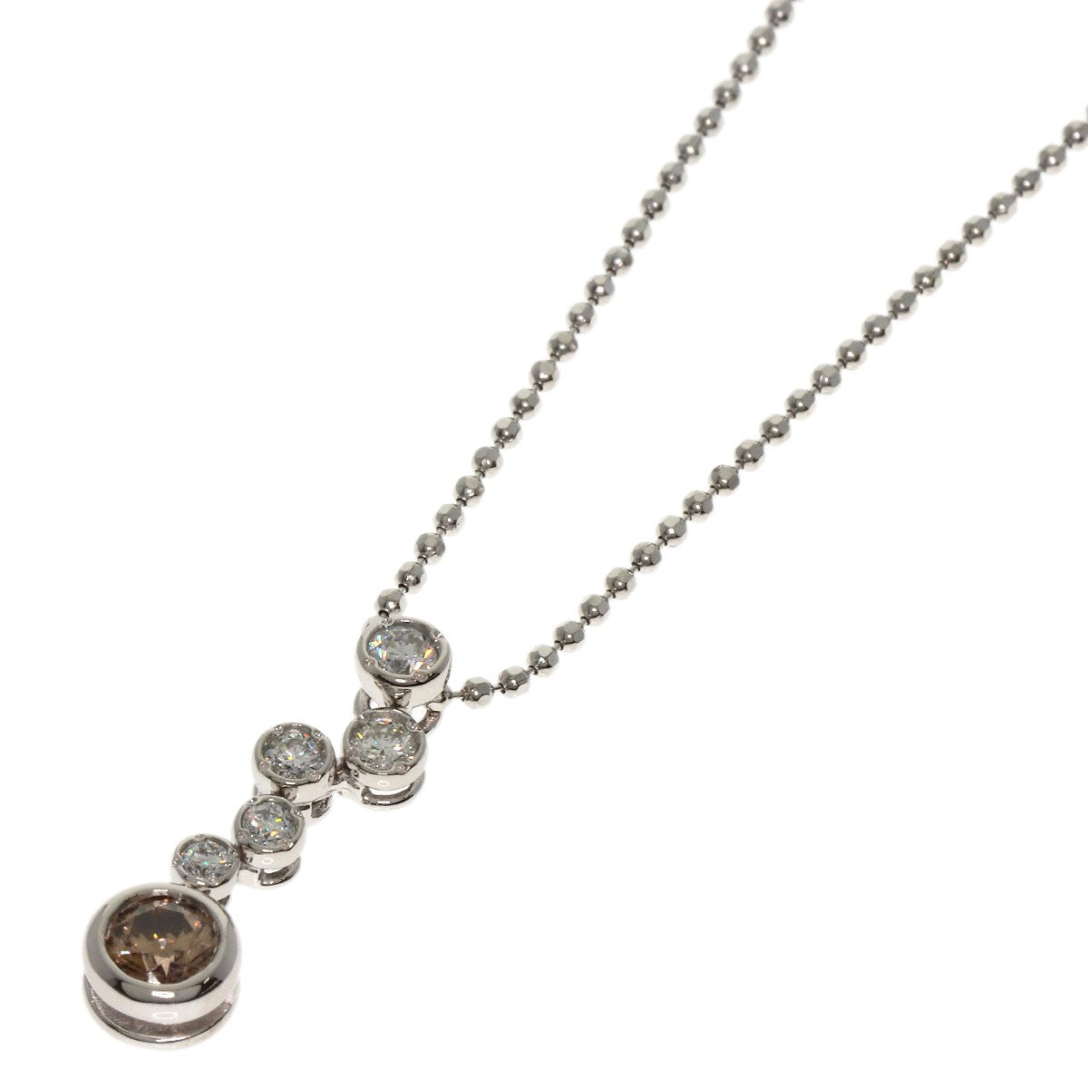 PT850 Kashikey Brown Diamond Necklace Platinum PT900