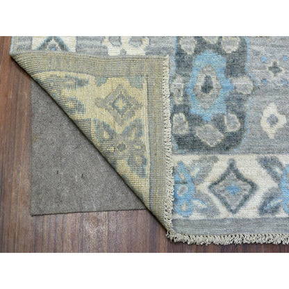 8'X9'10" Wool Hand Knotted Gunmetal Gray Afghan Angora Oushak Rug