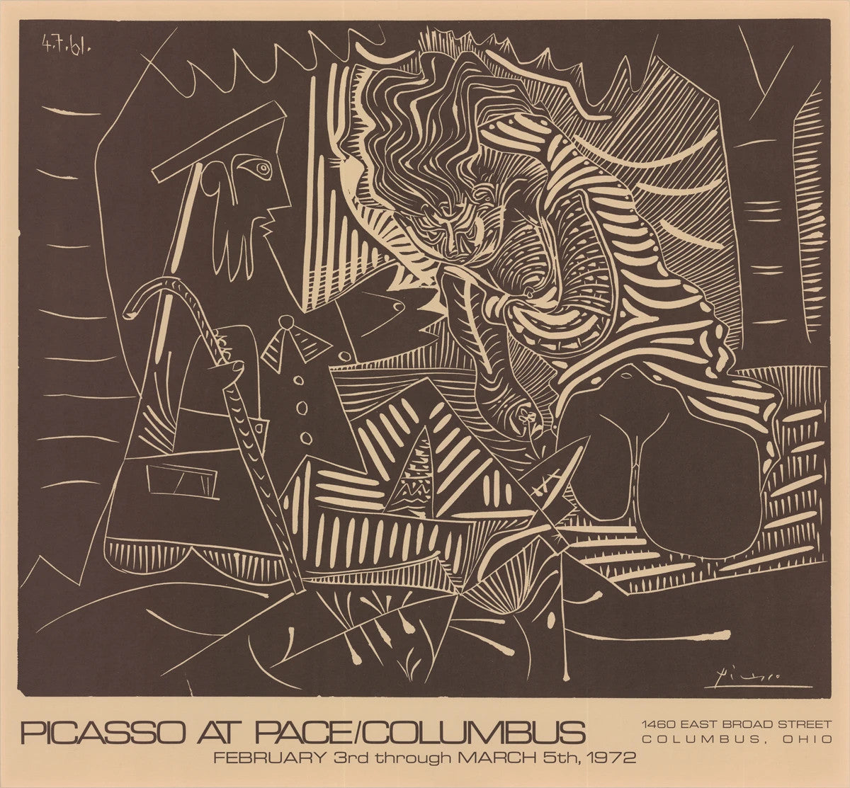 Pablo Picasso Luncheon On The Grass " Lithograph Cubism Brown